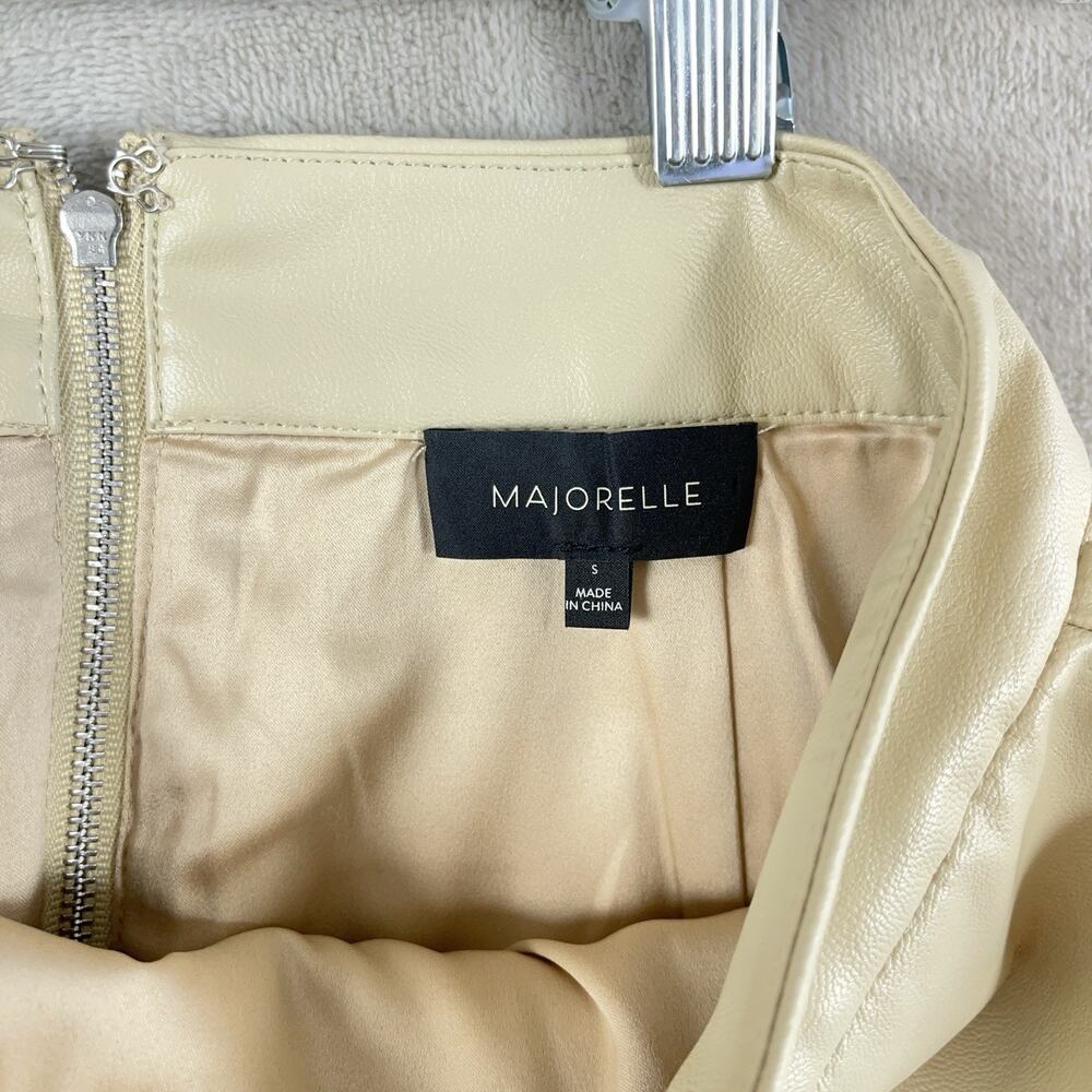 Majorelle Poseidon Skirt Ivory Vegan Leather Ruffle Small Revolve Sculptural - Picture 3 of 9